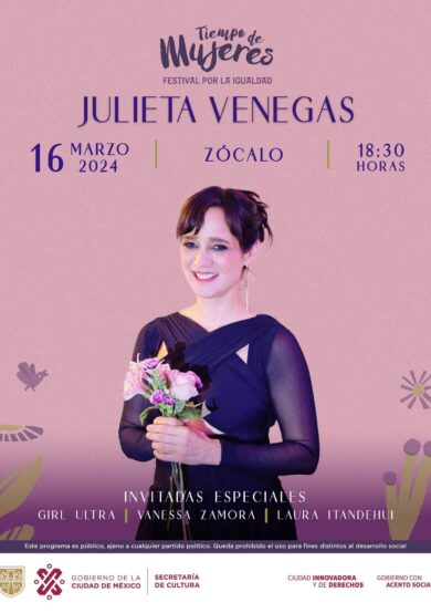 ¡Julieta Venegas se presentará en el Zócalo de la CDMX!
