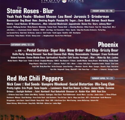 Listo el lineup de Coachella 2013