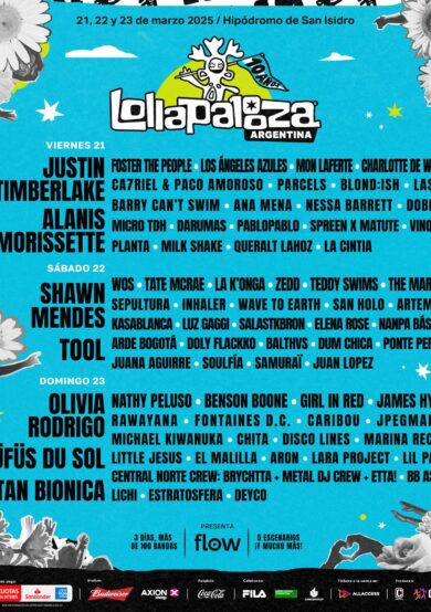 PRECIOS: Lollapalooza Argentina 2025 revela lineup por día