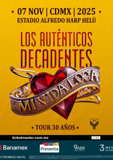 PRECIOS: Los Auténticos Decadentes armará la fiesta en el Estadio Alfredo Harp Helú
