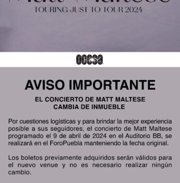 CAMBIO DE VENUE: Matt Maltese en México