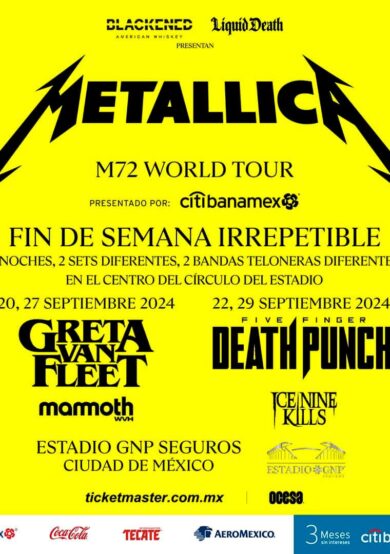 PRECIOS: Metallica en el Estadio GNP Seguros