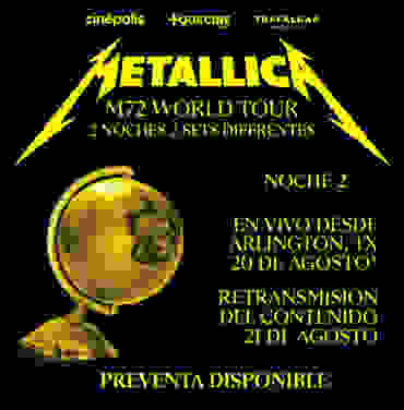 Cinépolis te trae el M72 World Tour de Metallica