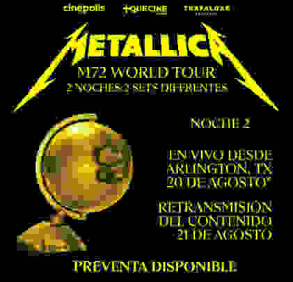 Cinépolis te trae el M72 World Tour de Metallica