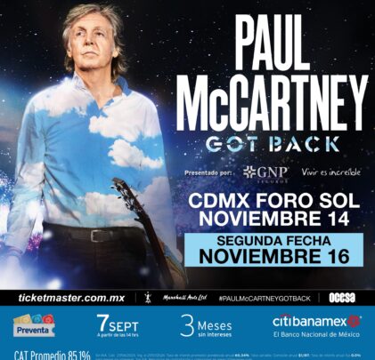 ¡Nueva fecha! Paul McCartney en el Foro Sol