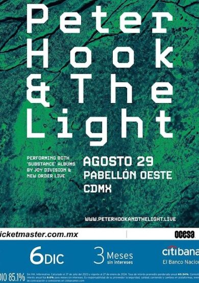PRECIOS: Peter Hook & The Light se presentará en el Pabellón Oeste