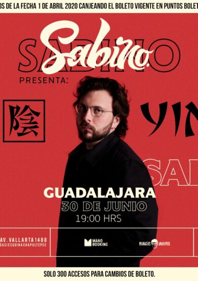 Sabino ofrecerá concierto en el C3 Stage de Guadalajara