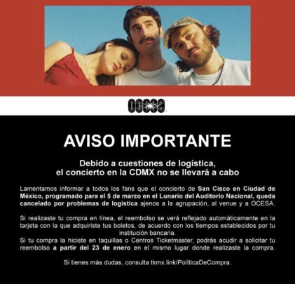 CANCELADO: San Cisco en CDMX