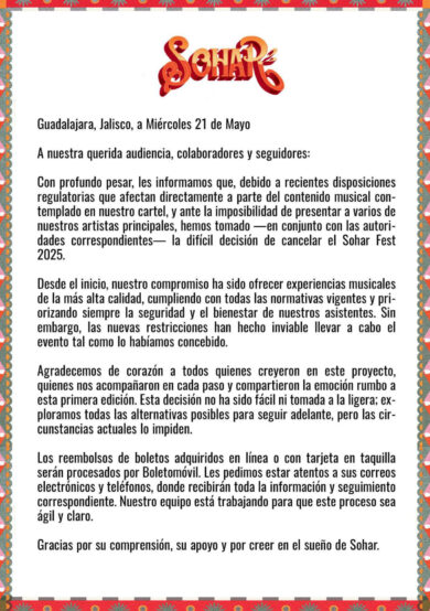 CANCELADO: Sohar Fest 2025