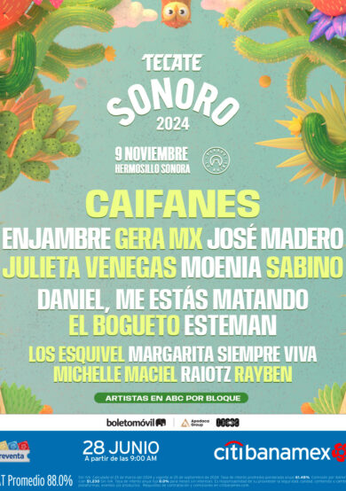 PRECIOS: Enjambre, Gera Mx y Julieta Venegas en el Tecate Sonoro 2024