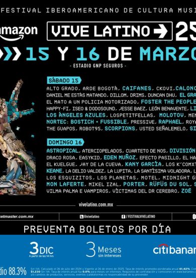 PRECIOS: Conoce el lineup por día del Vive Latino 2025